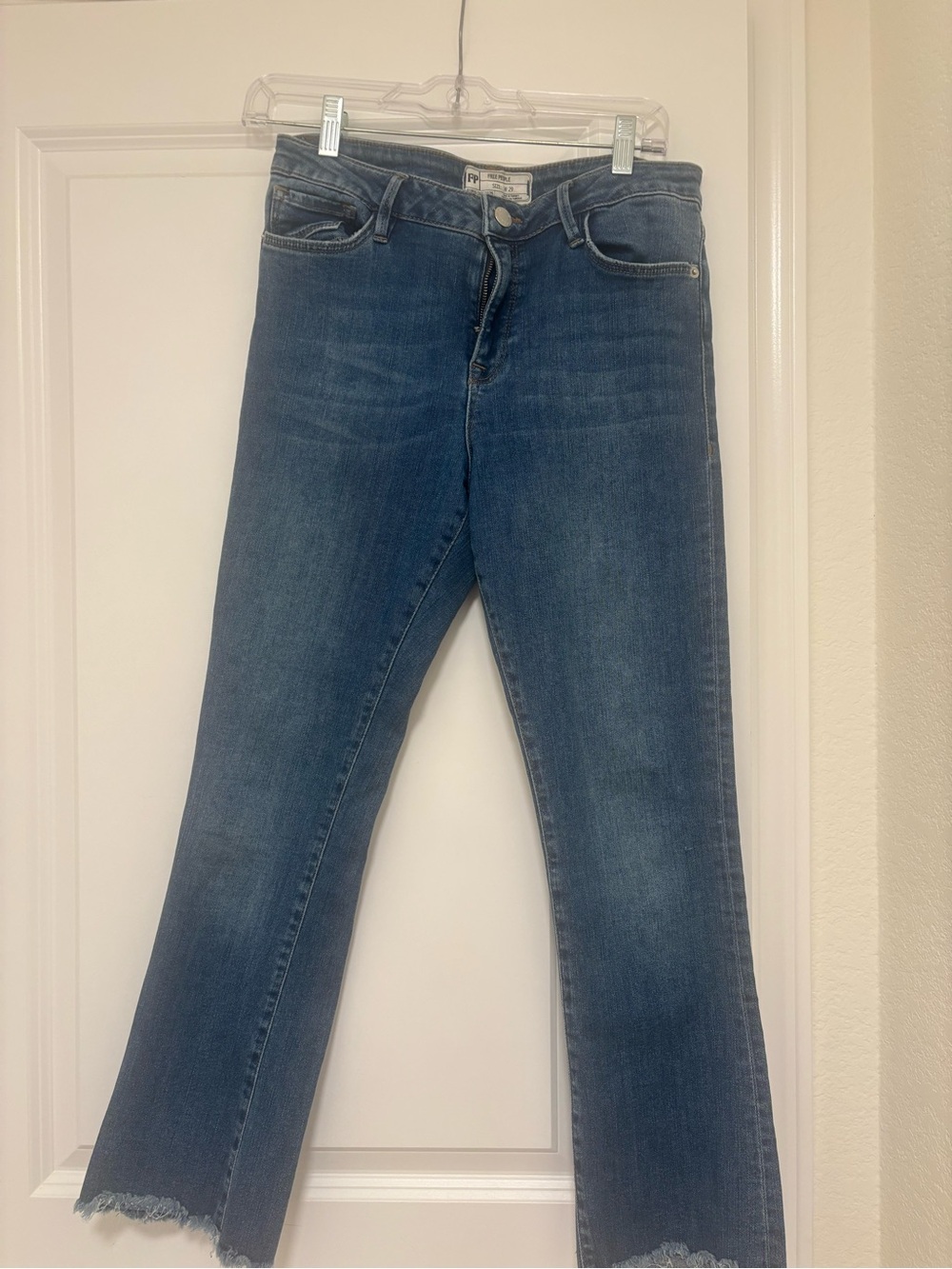 Free People Midwash Cropped Straight Jeans